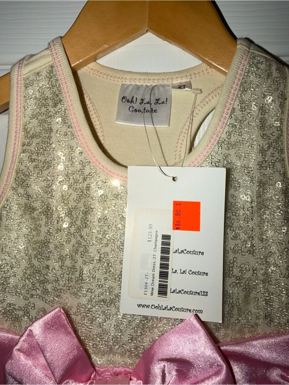 Ooh! La, La! Couture NWT 2T Wow Dream Dress Champagne Gold Sequin Pettidress